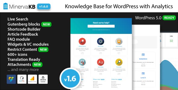 Download Free MinervaKB v1.6.1 – Knowledge Base for WordPress with Analytics