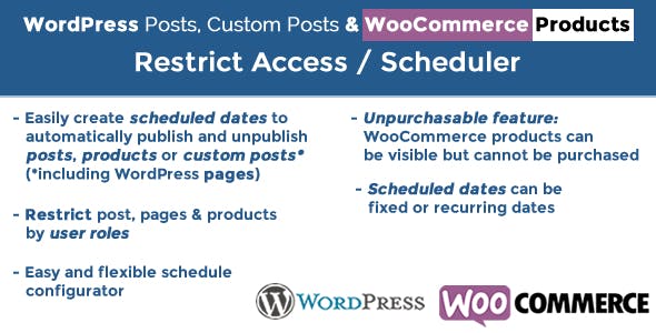 Download Free Post & Products Scheduler / Restrict Access v5.0