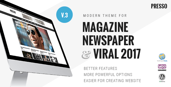 Download Free PRESSO v3.3.4 – Modern Magazine / Newspaper / Viral Theme