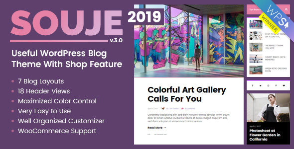 Download Free Souje v3.1 – Personal WordPress Blog Theme