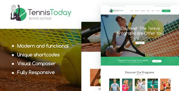 Download Free Tennis Today v1.2 – Sport School & Events WordPress Theme