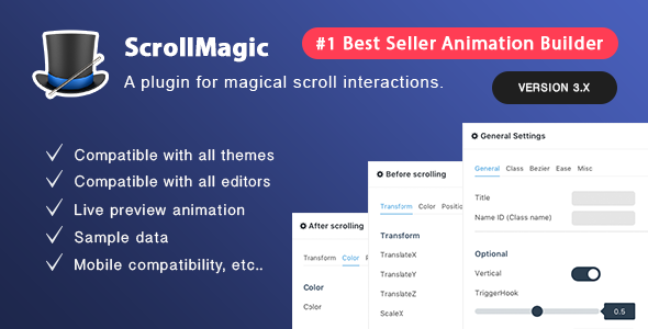 Download Free Scroll Magic v3.6.5 – Scrolling Animation Builder Plugin