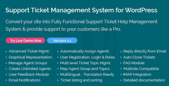 Download Free Support Ticket Management System for WordPress v1.1