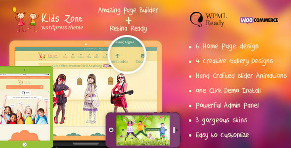 Download Free Kids Zone v5.1 – Responsive Children Theme