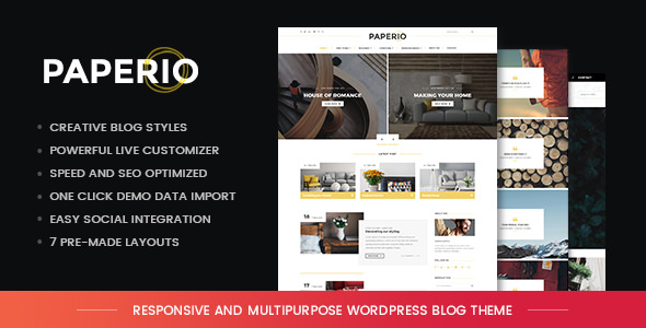 Download Free Paperio v1.7 – Responsive and Multipurpose Blog Theme